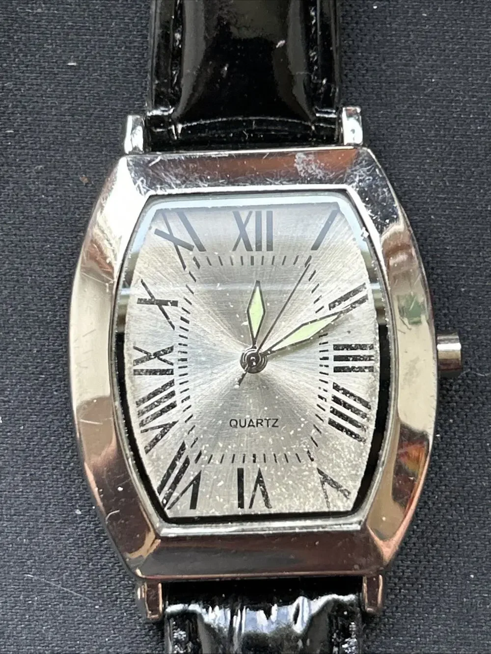 Silver Tone Black Band Women’s Quartz Watch